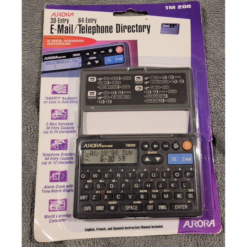 Aurora TM200 E-Mail/Telephone Directory Organizer 30-Entry 64-Entry